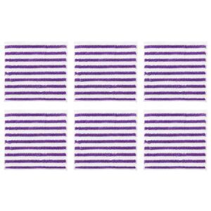 6 Pack Reusable and Washable Dish Rags Absorbent 10" x 12"  Purple Strips